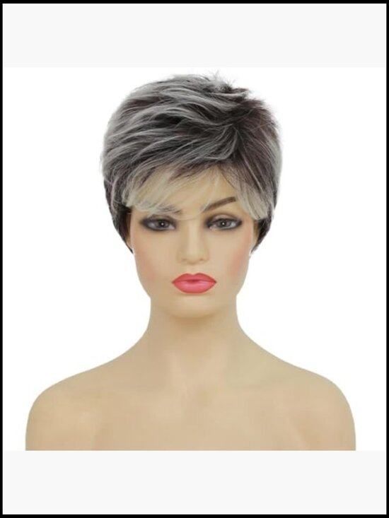 Short Layered Fluffy Pixie Cut Wig for Women Heat Resistant Synthetic Daily main image 5
